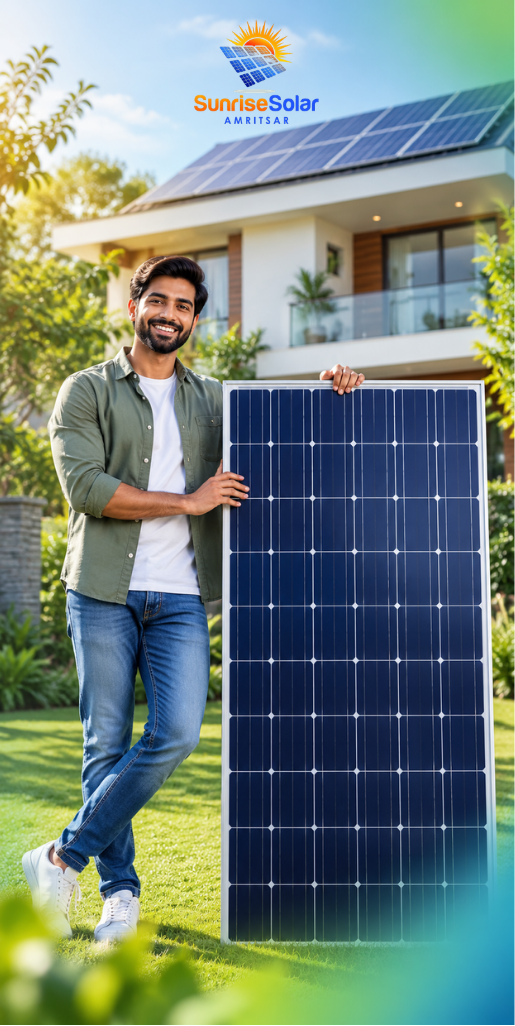 Large solar panel installation